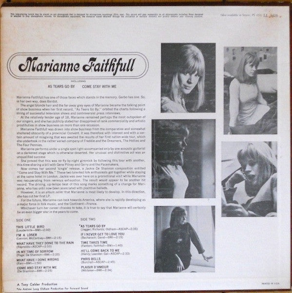 Marianne Faithfull : Marianne Faithfull (LP, Album, Mono)