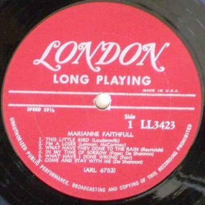 Marianne Faithfull : Marianne Faithfull (LP, Album, Mono)