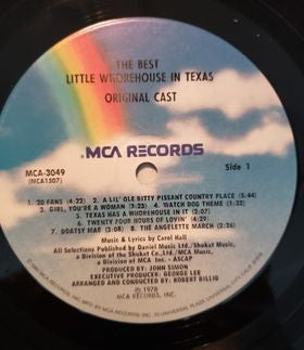 "The Best Little Whorehouse In Texas" Cast, Carol Hall (4) : The Best Little Whorehouse In Texas (LP, Album, RE, Pin)