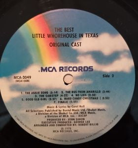 "The Best Little Whorehouse In Texas" Cast, Carol Hall (4) : The Best Little Whorehouse In Texas (LP, Album, RE, Pin)