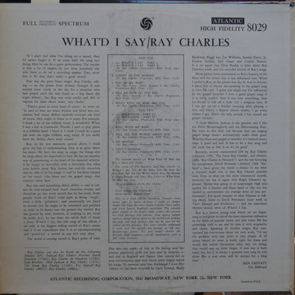 Ray Charles : What'd I Say (LP, Album, Mono, RE, Mon)