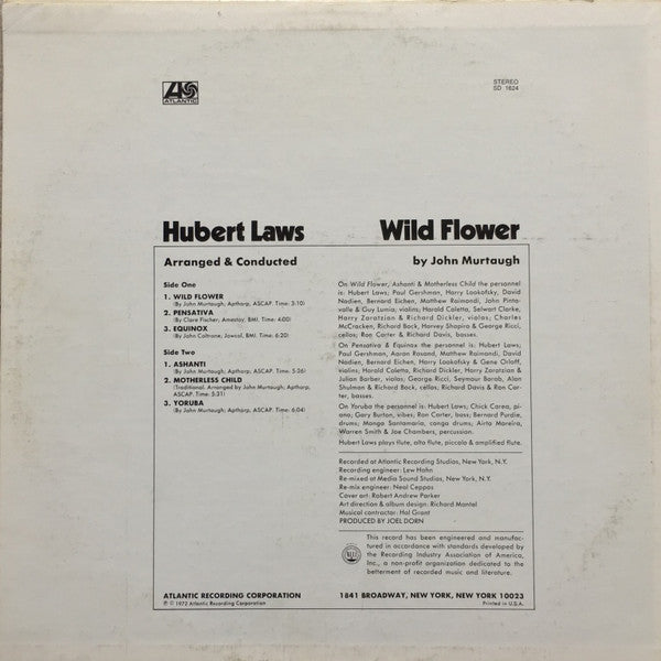 Hubert Laws : Wild Flower (LP, Album, MO )