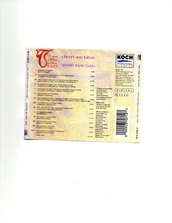 Cheryl Ann Fulton : The Airs of Wales (CD)