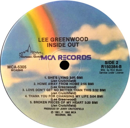 Lee Greenwood : Inside Out (LP, Album, Club, RCA)
