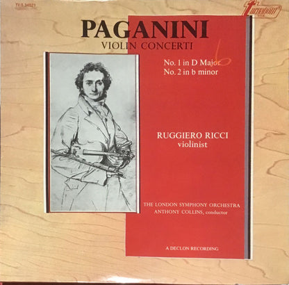 Paganini*, Ruggiero Ricci, The London Symphony Orchestra*, Anthony Collins (2) : Violin Concerti, No. 1 In D Major, No. 2 In b Minor (LP)