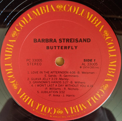 Barbra Streisand : ButterFly (LP, Album, San)