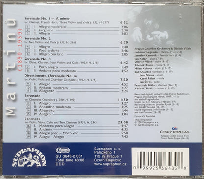 Bohuslav Martinů : Serenades (CD)