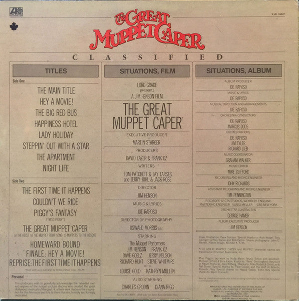 The Muppets : The Great Muppet Caper (An Original Soundtrack Recording) (LP, Album)