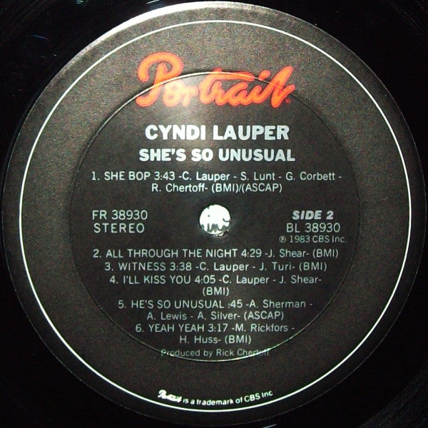 Cyndi Lauper : She's So Unusual (LP, Album, Pit)