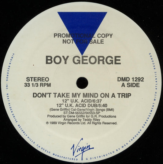 Boy George : Don't Take My Mind On A Trip (12", Promo)
