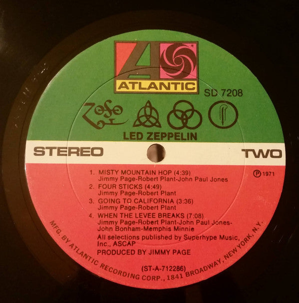 Led Zeppelin : Untitled (LP, Album, Spe)