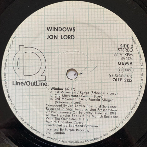 Jon Lord : Windows (LP, Album)
