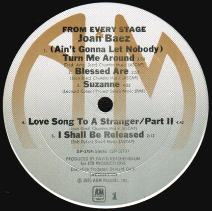 Joan Baez : From Every Stage (2xLP, Album, Pit)