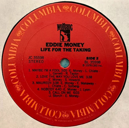 Eddie Money : Life For The Taking (LP, Album, Pit)