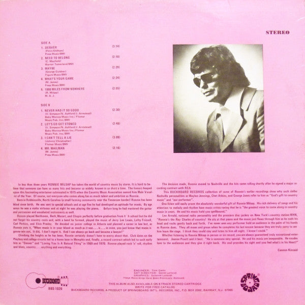 Ronnie Milsap : Ronnie Milsap (LP, Album, Comp)