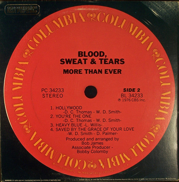 Blood, Sweat And Tears : More Than Ever (LP, Album, Pit)