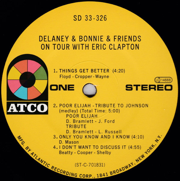 Delaney & Bonnie & Friends With Eric Clapton : On Tour (LP, Album, RE, 180)