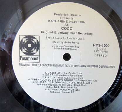 Katharine Hepburn : Coco - The Original Broadway Cast Recording (LP, Album, Gat)
