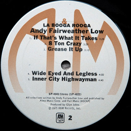 Andy Fairweather-Low : La Booga Rooga (LP, Album, Ter)