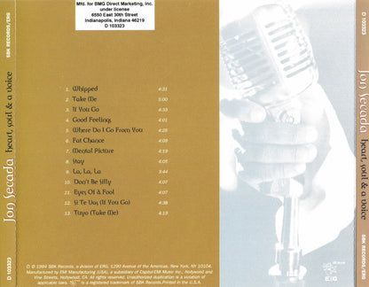 Jon Secada : Heart, Soul & A Voice (CD, Album, Club)