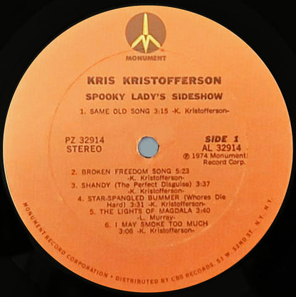 Kris Kristofferson : Spooky Lady's Sideshow (LP, Album, Ter)
