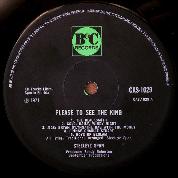 Steeleye Span : Please To See The King (LP, Album, Tex)