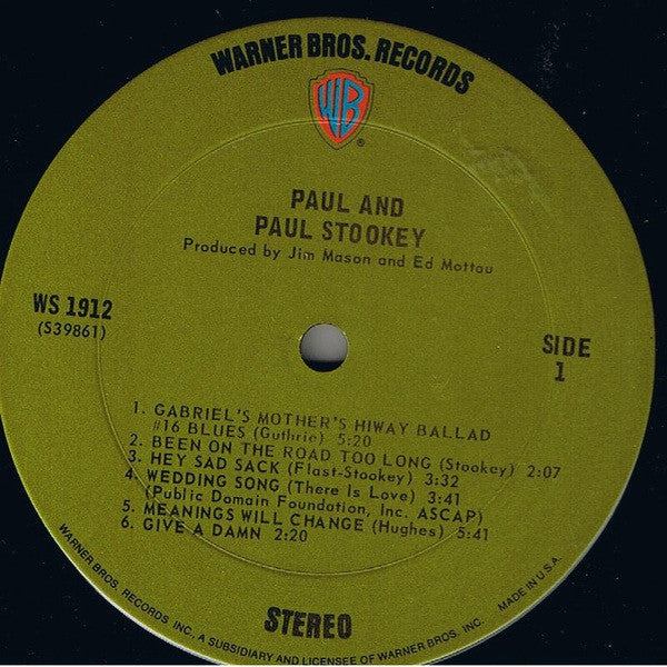 Noel Paul Stookey : Paul And (LP, Album, Ter)