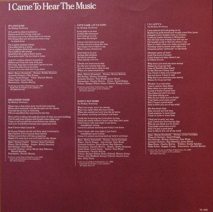 Mickey Newbury : I Came To Hear The Music (LP, Album)