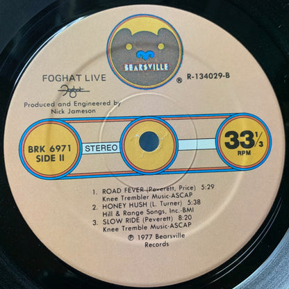 Foghat : Live (LP, Album, Club, Ind)