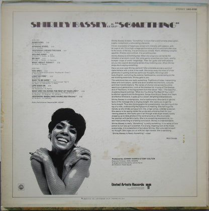 Shirley Bassey : Is Really "Something" (LP, Album, RE)