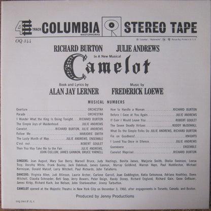 Alan Jay Lerner, Frederick Loewe / Julie Andrews, Richard Burton (2) : Camelot (Original Broadway Cast Recording) (Reel, Album, 4 T)