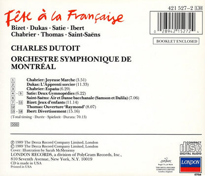 Charles Dutoit, L'Orchestre Symphonique De Montreal : Fête À La Française (CD)