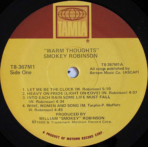 Smokey Robinson : Warm Thoughts (LP, Album, Sup)