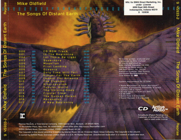Mike Oldfield : The Songs Of Distant Earth (CD, Album, Club, Enh)
