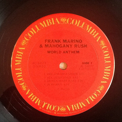 Frank Marino & Mahogany Rush : World Anthem (LP, Album)