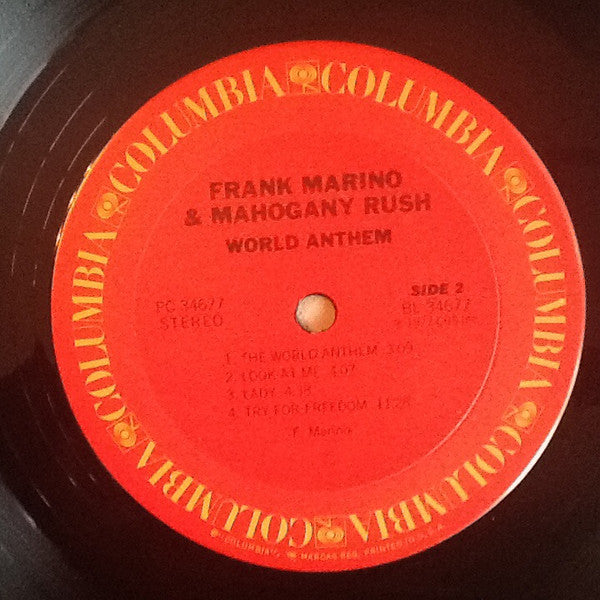 Frank Marino & Mahogany Rush : World Anthem (LP, Album)