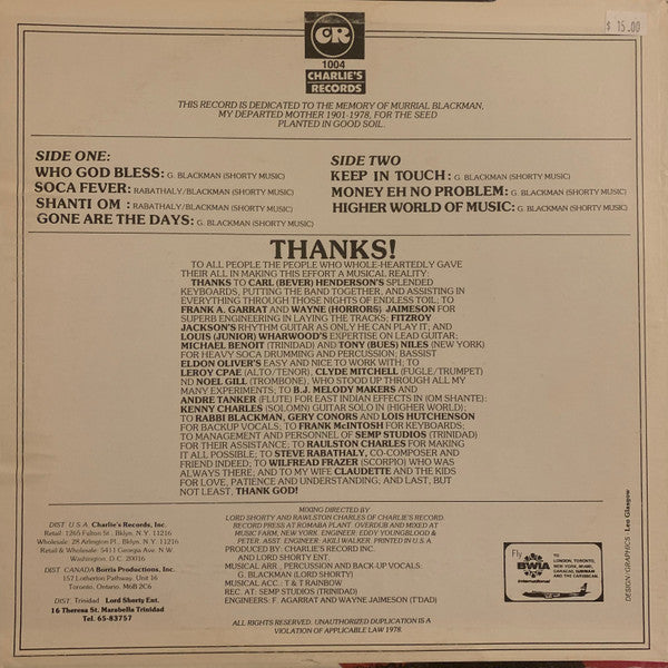 Lord Shorty : Soca Explosion (LP, Album)