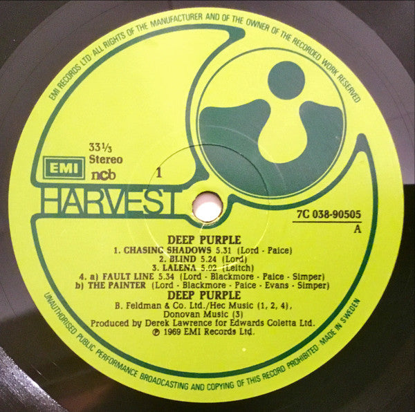 Deep Purple : Deep Purple (LP, Album, RE, Gre)