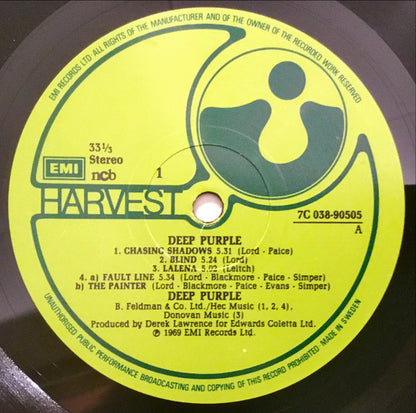 Deep Purple : Deep Purple (LP, Album, RE, Gre)