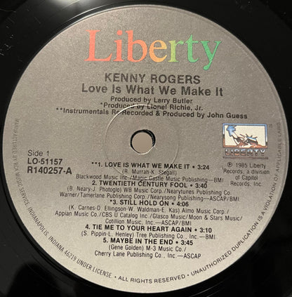 Kenny Rogers : Love Is What We Make It (LP, Album, Club, Ind)