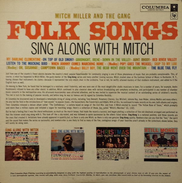 Mitch Miller And The Gang : Folk Songs Sing Along With Mitch (LP, Album, Mono, Gat)