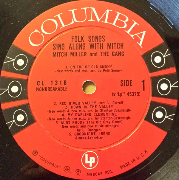 Mitch Miller And The Gang : Folk Songs Sing Along With Mitch (LP, Album, Mono, Gat)