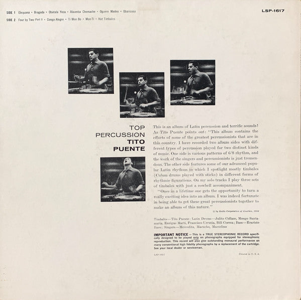 Tito Puente : Top Percussion (LP, Album)
