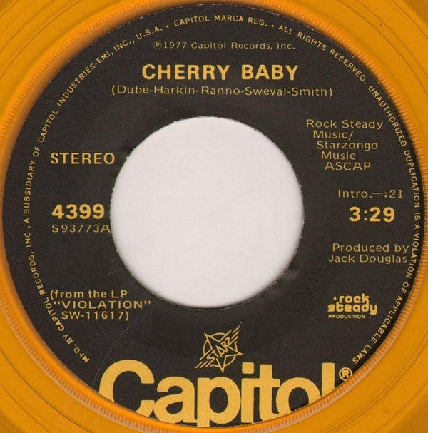 Starz (2) : Cherry Baby (7", Single, Yel)