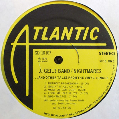 The J. Geils Band : Nightmares ...And Other Tales From The Vinyl Jungle (LP, Album)