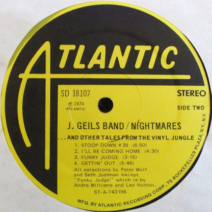 The J. Geils Band : Nightmares ...And Other Tales From The Vinyl Jungle (LP, Album)