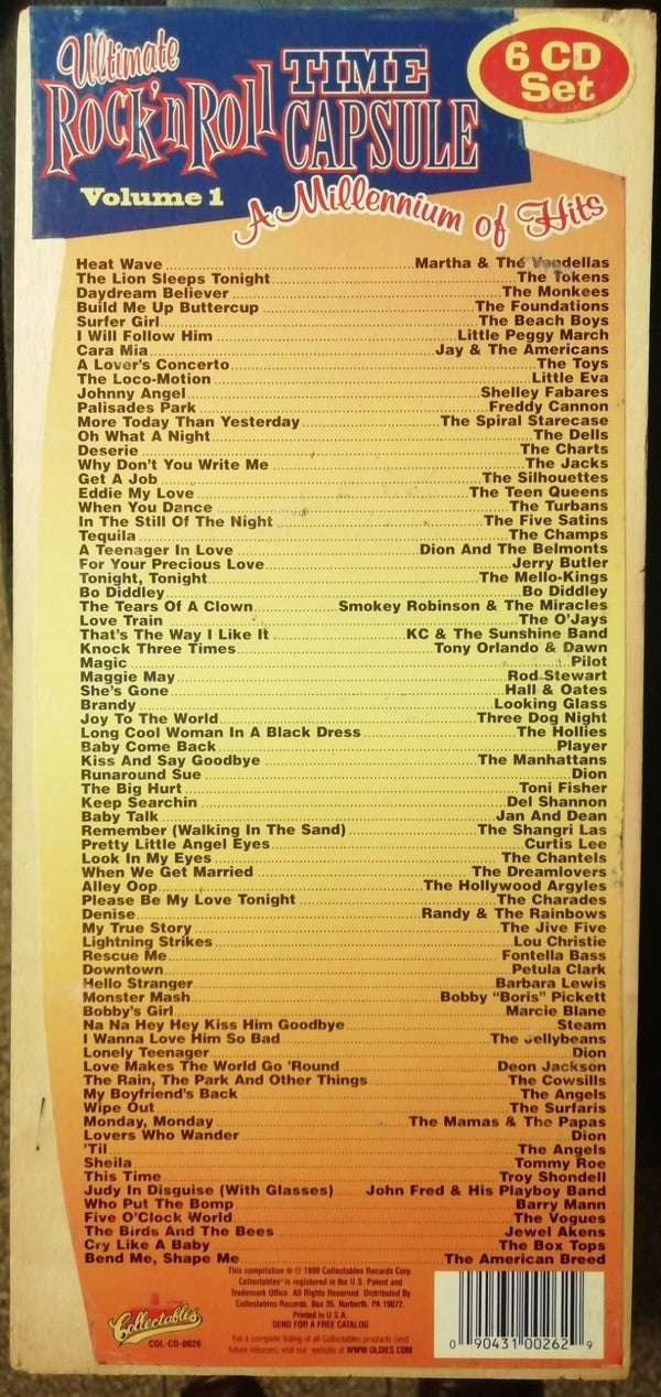 Various : Ultimate Rock 'n Roll Time Capsule (A Millennium Of Hits Volume 1) (Box, Woo + 6xCD, Comp)