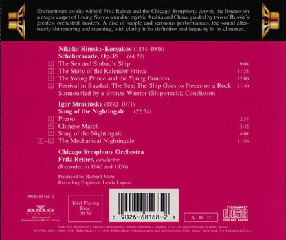 Nikolai Rimsky-Korsakov, Igor Stravinsky • Fritz Reiner, The Chicago Symphony Orchestra : Scheherazade • Song Of The Nightingale (CD, Comp, RM)