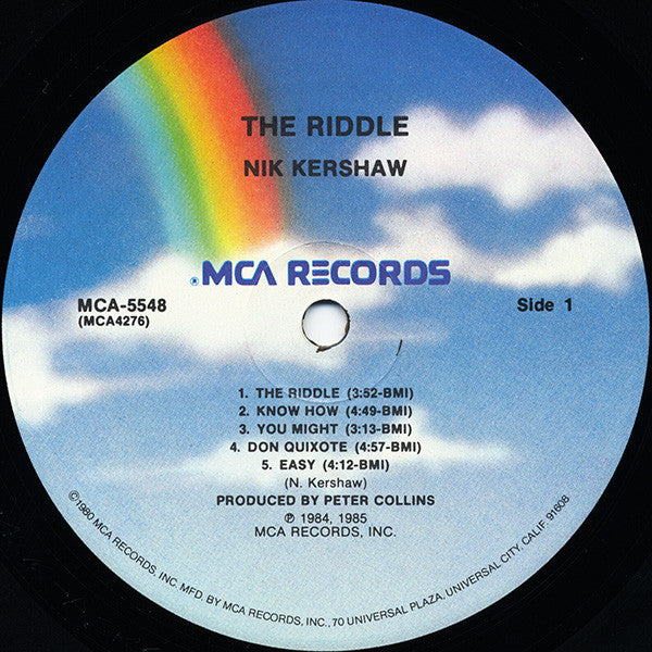 Nik Kershaw : The Riddle (LP, Album, Pin)