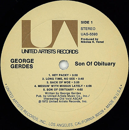 George Gerdes : Son Of Obituary (LP, Album)